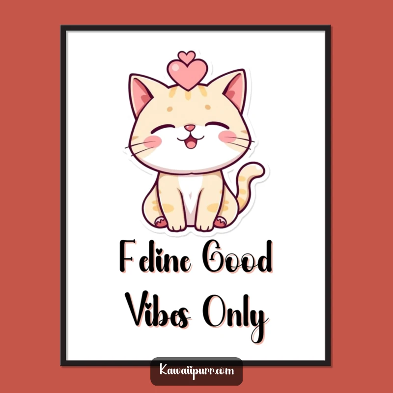 Free Printable Wall Art: Purring Cat Love - Funny Downloadable Decor