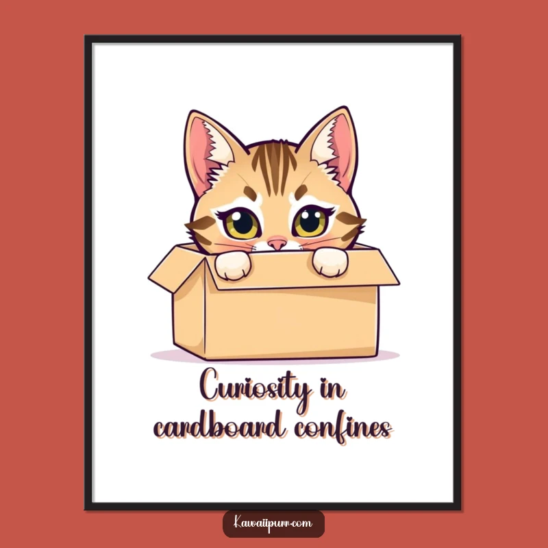 Free Printable Wall Art: Cat in Box Surprise - Funny Downloadable Decor!