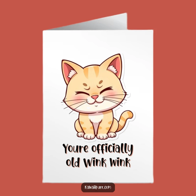 Free Printable Birthday Card Cat Wink - Funny Downloadable Gift for Sneaky Celebrations