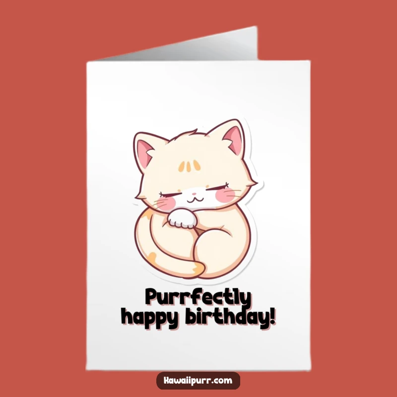 Free Printable Birthday Purring Cat Card - Funny Downloadable Gift