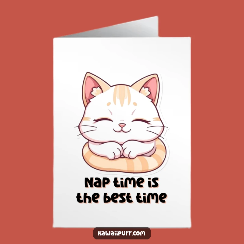 Free Printable Birthday Card: Sleepy Cat Bliss, Hilarious Nap Theme Gift!