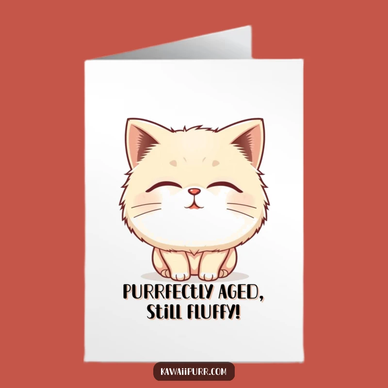 Free Printable Purring Cat Birthday Card: Hilarious Fluffy Feline Downloadable Gift