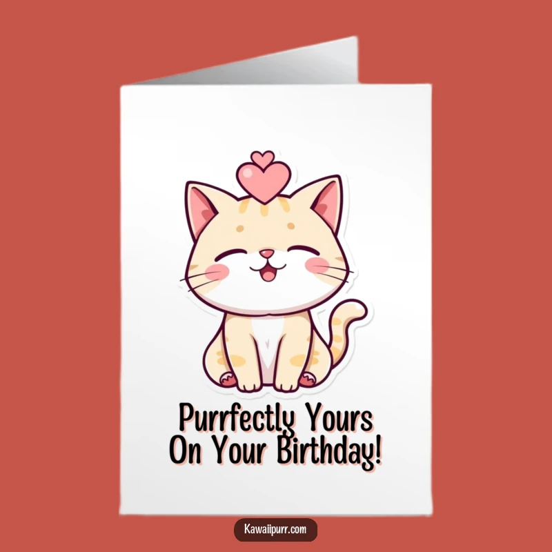 Free Printable Birthday Card: Purring Cat Love - Funny Downloadable Gift