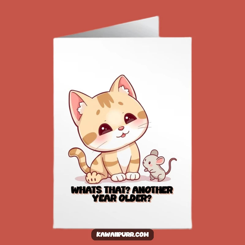 Free Printable Curious Cat Birthday Card: Funny Feline Downloadable Gift