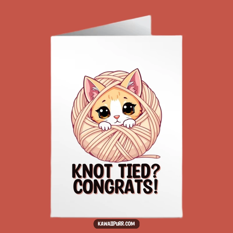 Free Printable Congrats Card: Curious Cat Yarn - Funny Downloadable Gift