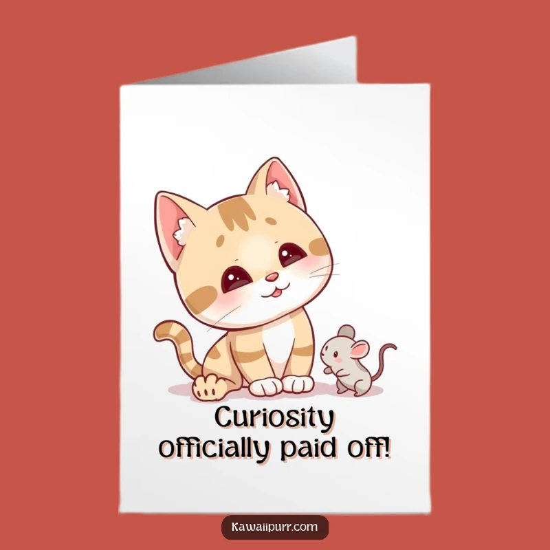Free Printable Curious Cat Congratulations Card: Smart Feline Downloadable Gift