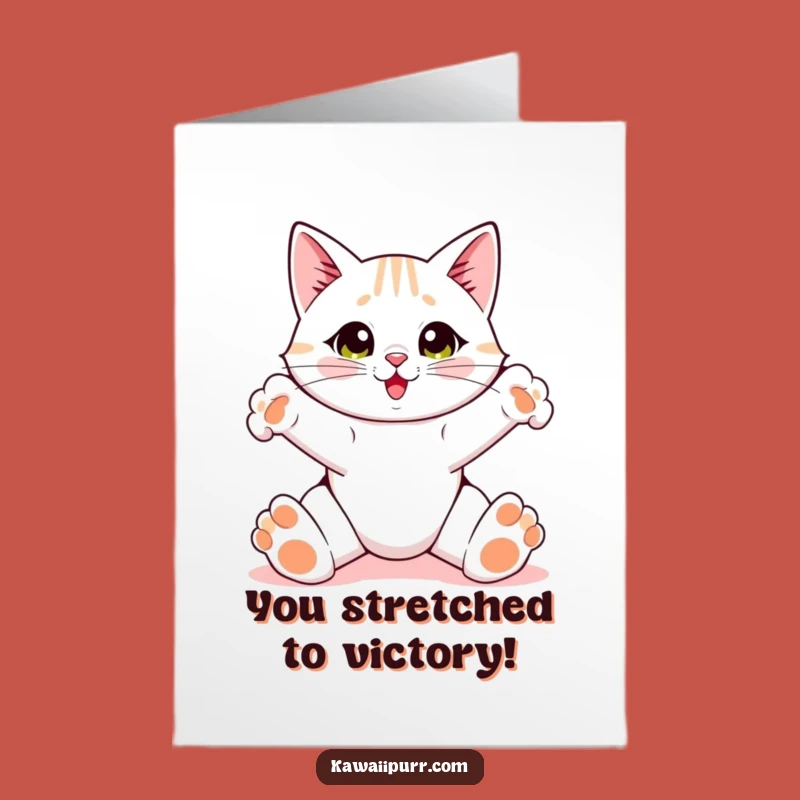 Free Printable Congrats Card: Stretchy Cat Success, Hilarious Downloadable Gift!