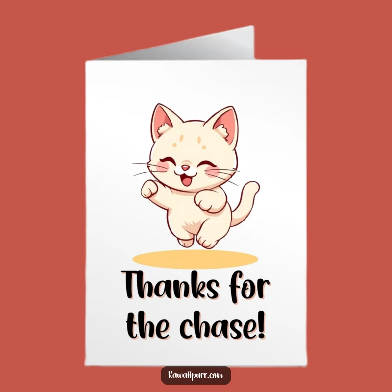 Free Printable Thank You Card: Kitty Laser Chase - Funny Downloadable Energetic Gift