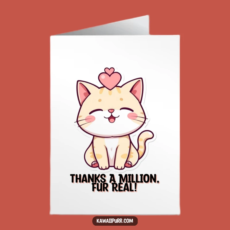 Free Printable Thank You Card: Purring Cat Appreciation - Funny Downloadable Gift
