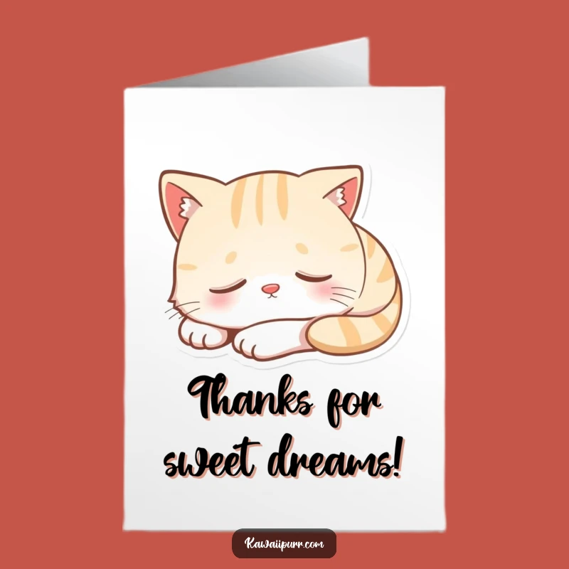 Free Printable Thank You Card: Sleepy Cat Smile - Funny Downloadable Gift