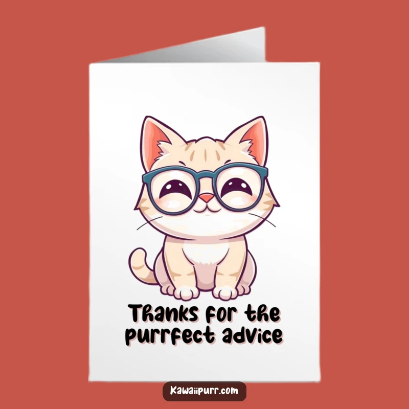 Free Printable Thank You Card: Quirky Cat Scholar, Humorous Downloadable Note