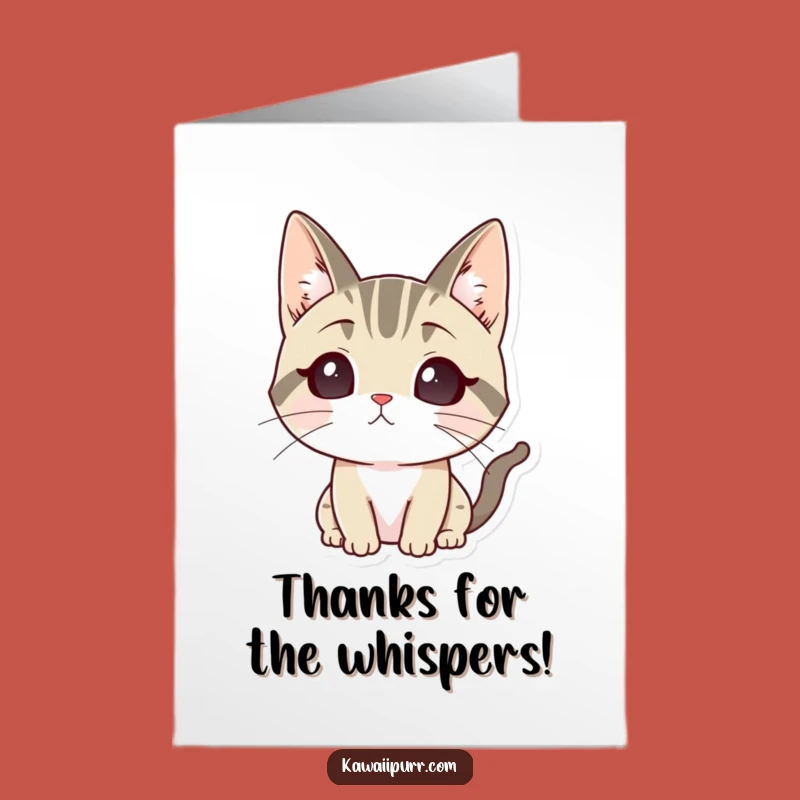 Free Printable Thank You Card: Listening Cat - Funny Downloadable Gift