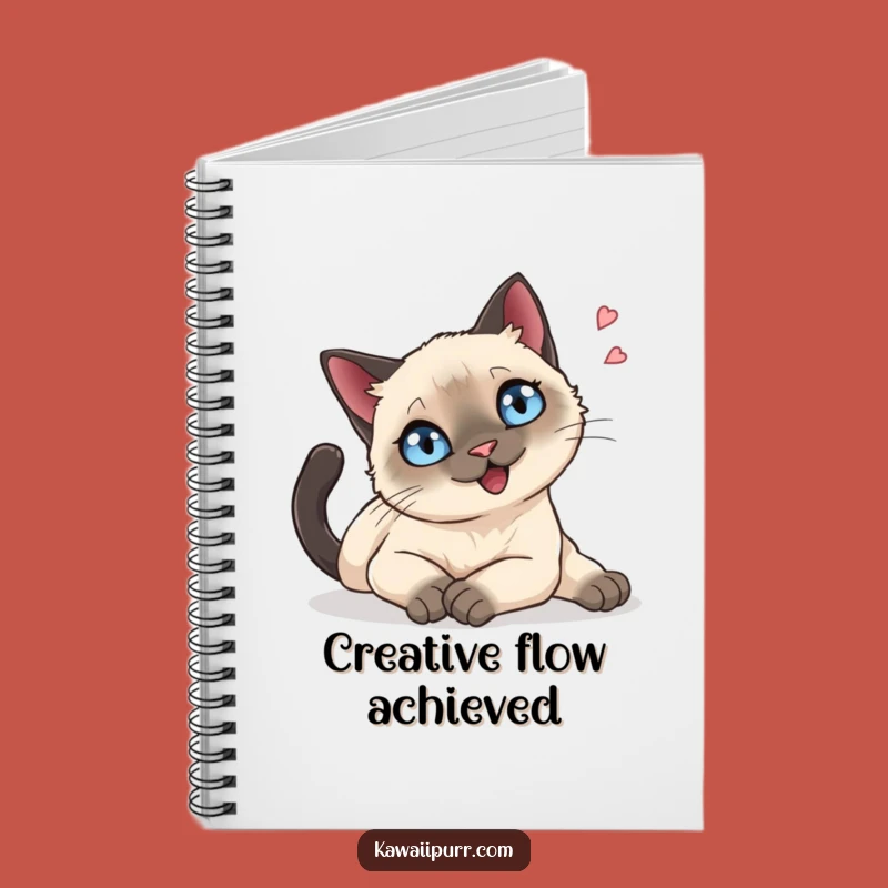 Journal Funny Siamese Cat Notebook, Relaxed Feline Diary, Inspiring Funny Gift