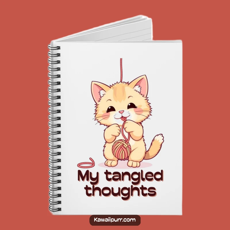 Funny Fuzzy Cat Yarn Notebook - Jot Down Playful Ideas!