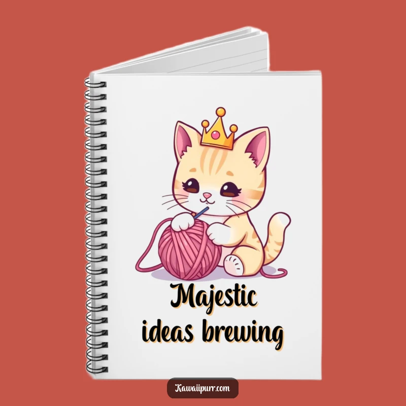 Funny Kawaii Crown Cat Notebook: Jot Down Notes Like Royalty