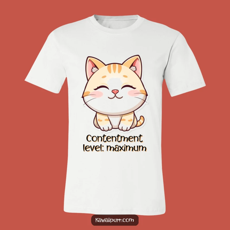 Funny Content Cat T-Shirt: Wear Your Inner Peace Like a Cat