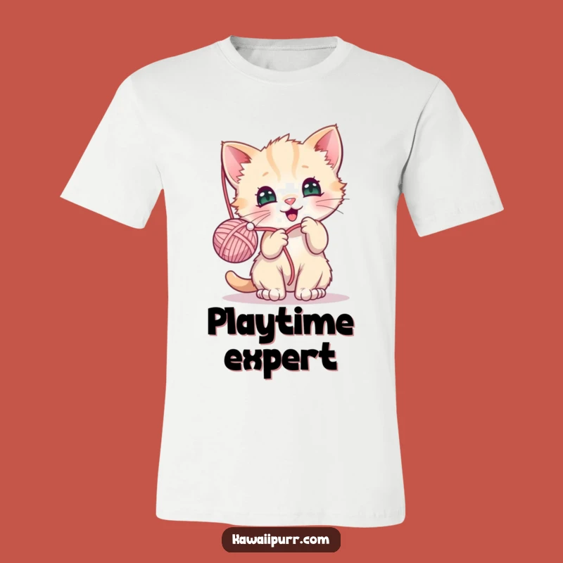 Funny Kawaii Kitten Yarn T-Shirt: Playful Kitty Fun!