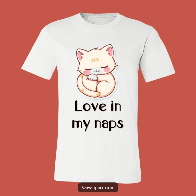 Funny Purring Cat Heart T-Shirt: Cozy Feline Bliss Wearable Gift!