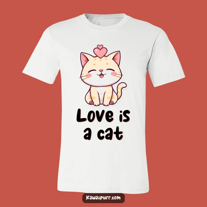 Funny Purring Cat T-Shirt: Cute Feline Heart Graphic Tee, Ideal Funny Cat Lover Gift!