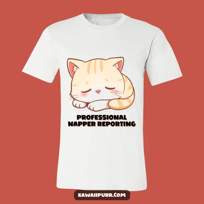 Funny Napping Cat T-Shirt: Cozy Feline Dreamer Tee, Gift