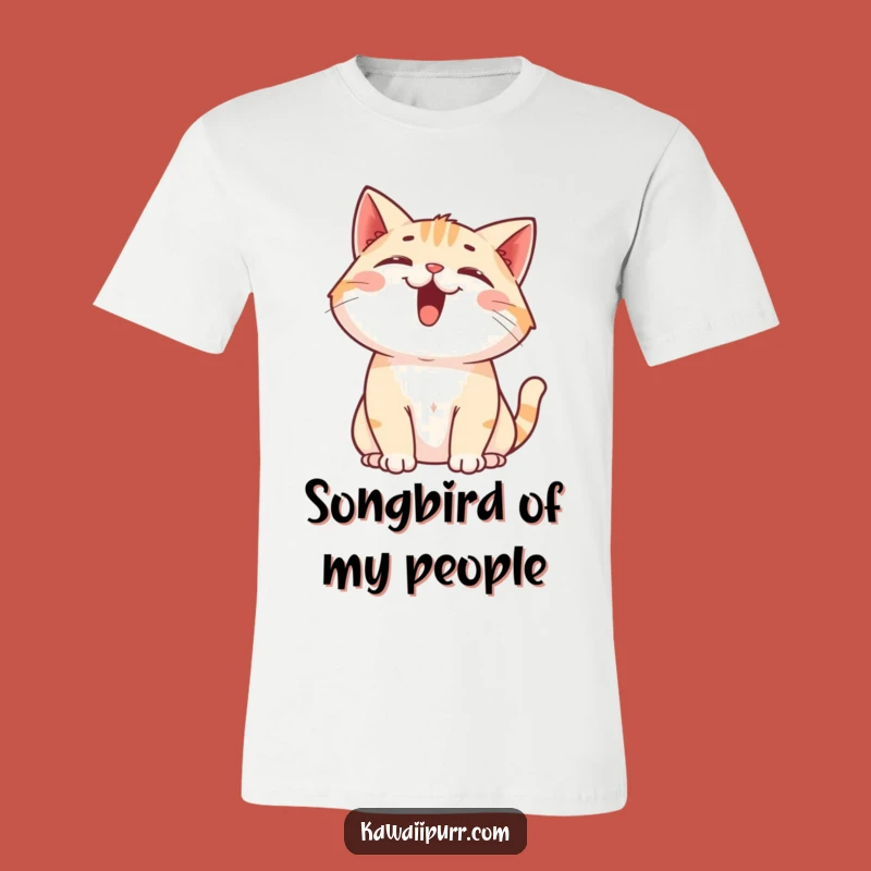 Funny Cat Meowing Upwards T-Shirt: Wear Your Happiness with This Hilarious Tee!