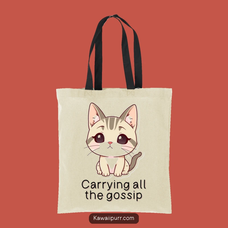 Funny Listening Cat Tote Bag: Attentive Feline Carry-All, Gift