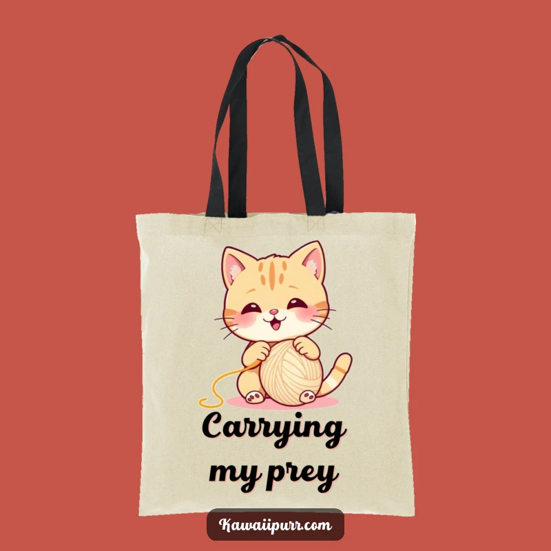 Funny Cat Yarn Batting Tote Bag: Carry Your Essentials with Hilarious Feline Flair