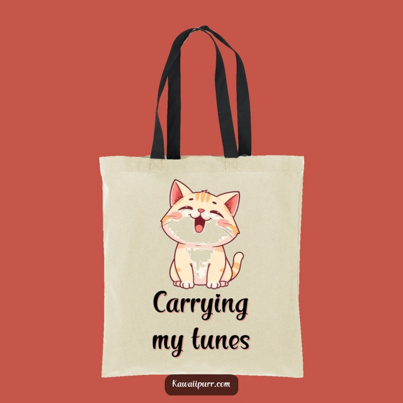 Funny Cat Meowing Upwards Tote Bag: Carry Your Cheer with This Hilarious Accessory!