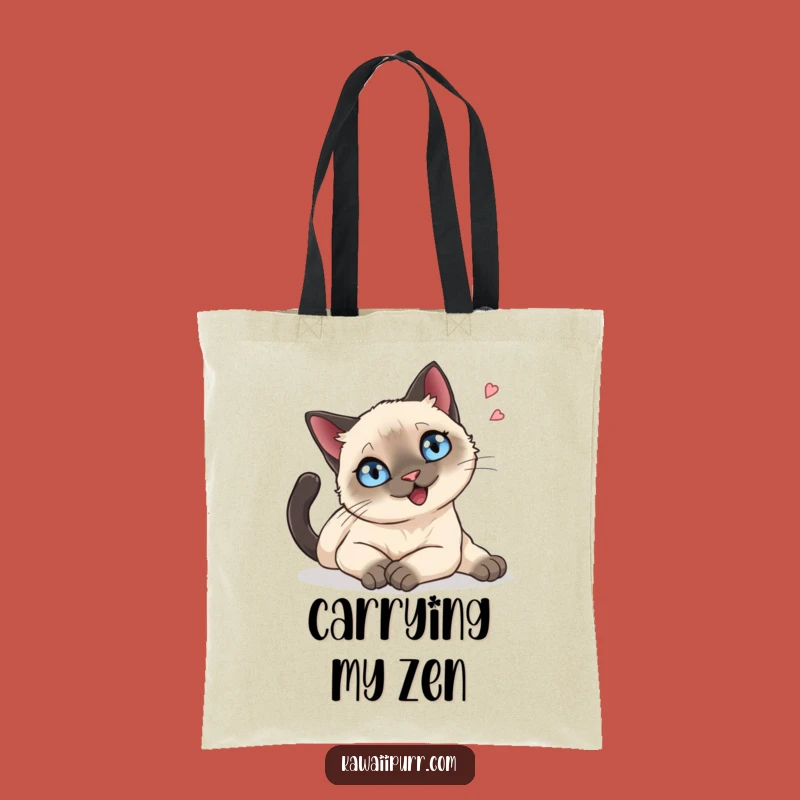 Chic Funny Siamese Cat Tote Bag, Relaxed Feline Shopper, Stylish Funny Gift