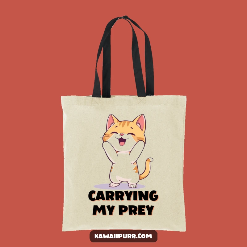 Funny Cat Pouncing Shadow Tote Bag: Carry Your Essentials with Playful Charm!