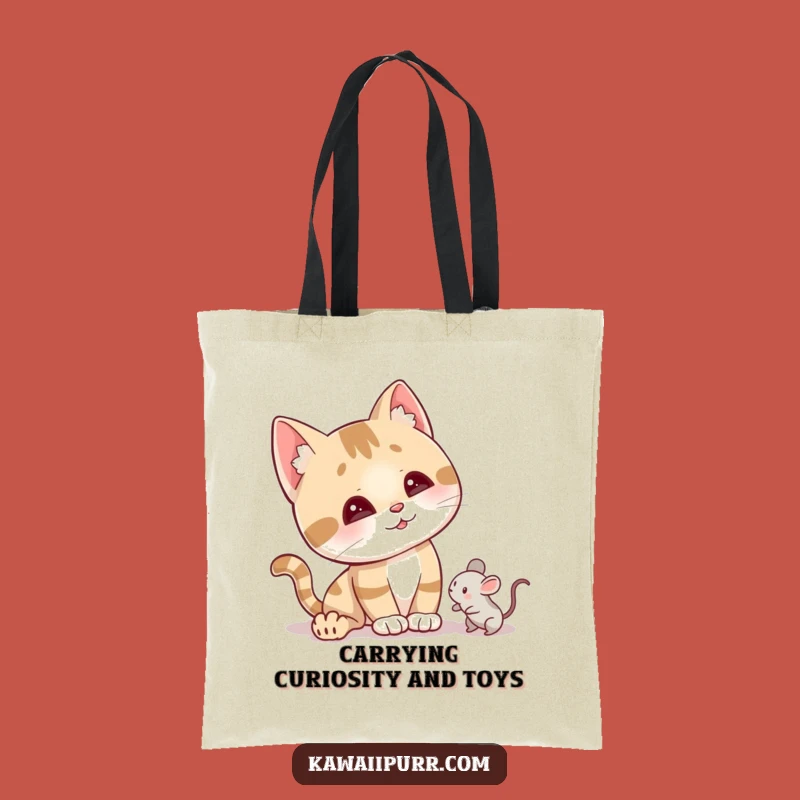 Funny Curious Cat Head Tilt Tote Bag: Carry Your Essentials with Intrigue, Great Funny Gift