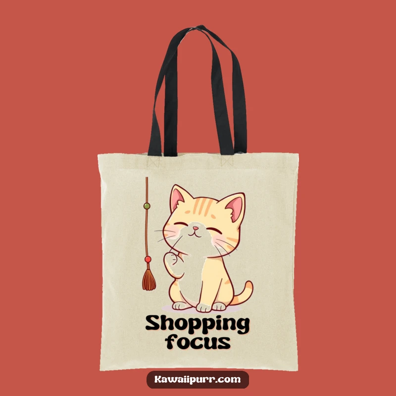 Funny Kawaii Cat String Tote Bag: Chic Concentrated Feline Accessory Gift