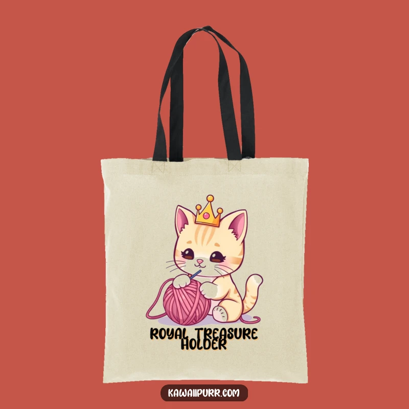 Funny Kawaii Crown Cat Tote Bag: Carry Your Treasures Like Royalty