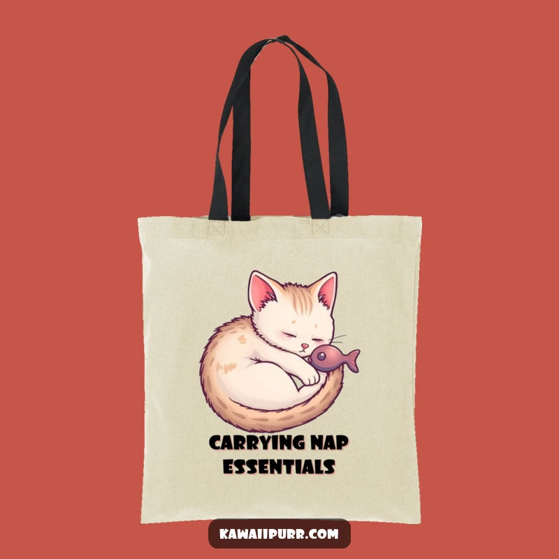 Funny Kitten Fish Dream Tote Bag: Charming Accessory for Cat Lovers with Big Dreams