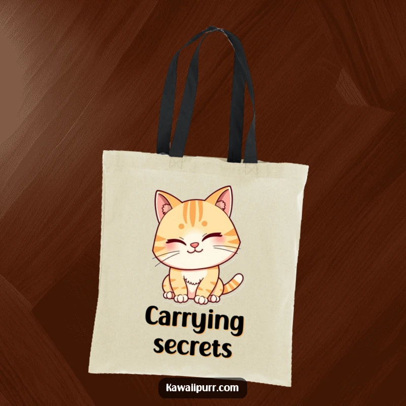 Funny Tote Bag with a cat character winking with a mischievous grin, bringing playful and humorous vibes to your daily carry.